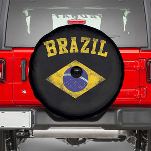 Vintage Brazil Flag Patriotic Brazilian Pride Spare Tire Cover TS11 Black Print Your Wear