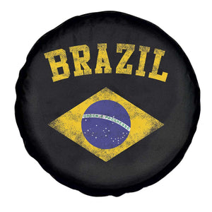 Vintage Brazil Flag Patriotic Brazilian Pride Spare Tire Cover TS11 Print Your Wear