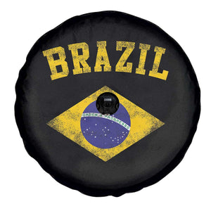 Vintage Brazil Flag Patriotic Brazilian Pride Spare Tire Cover TS11 Print Your Wear