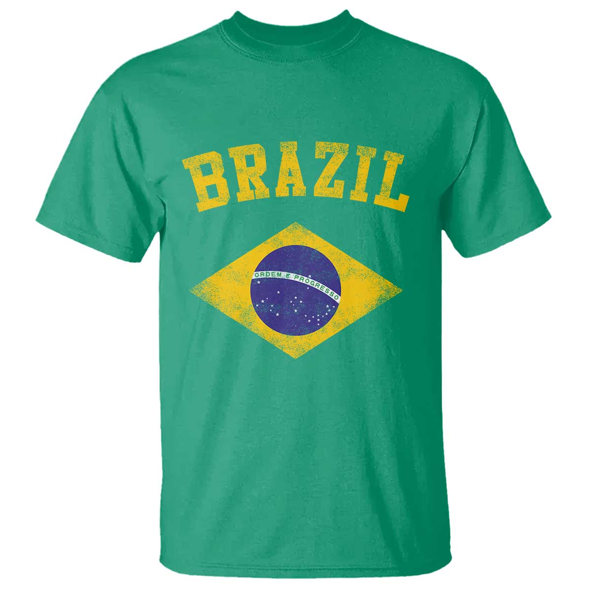 Vintage Brazil Flag Patriotic Brazilian Pride T Shirt TS11 Irish Green Print Your Wear