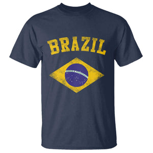 Vintage Brazil Flag Patriotic Brazilian Pride T Shirt TS11 Navy Print Your Wear