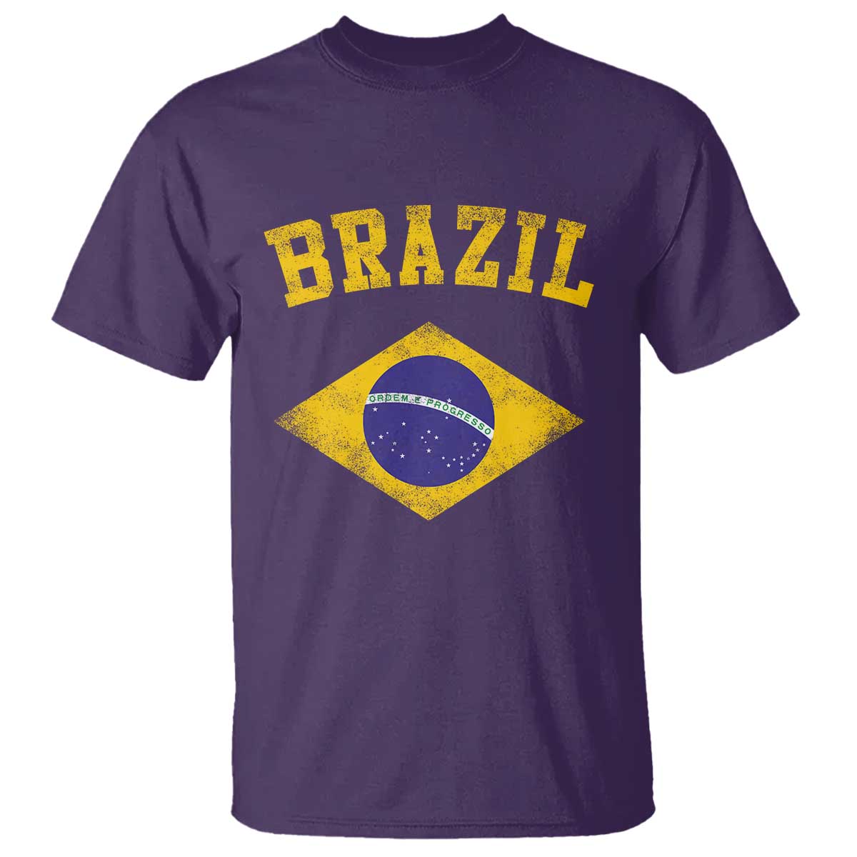 Vintage Brazil Flag Patriotic Brazilian Pride T Shirt TS11 Purple Print Your Wear