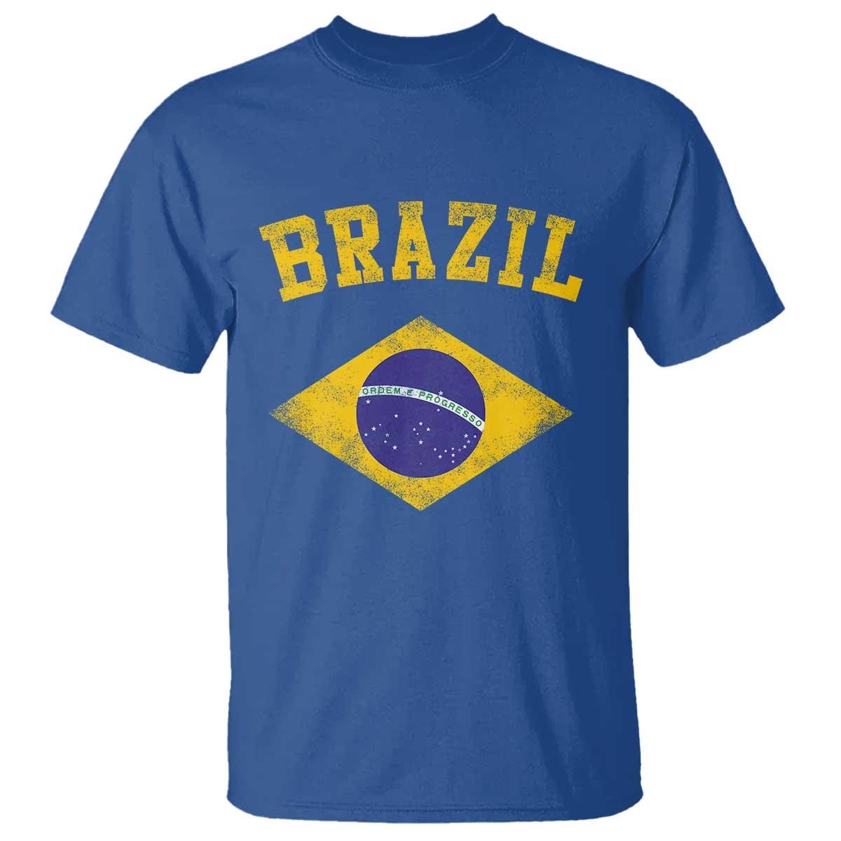 Vintage Brazil Flag Patriotic Brazilian Pride T Shirt TS11 Royal Blue Print Your Wear