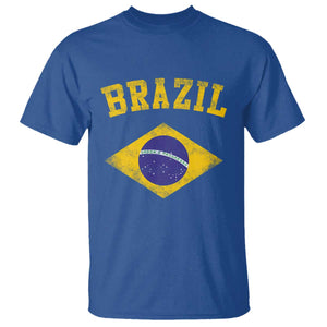 Vintage Brazil Flag Patriotic Brazilian Pride T Shirt TS11 Royal Blue Print Your Wear