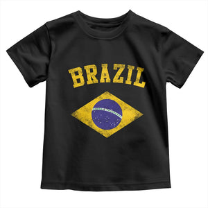 Vintage Brazil Flag Patriotic Brazilian Pride Toddler T Shirt TS11 Black Print Your Wear