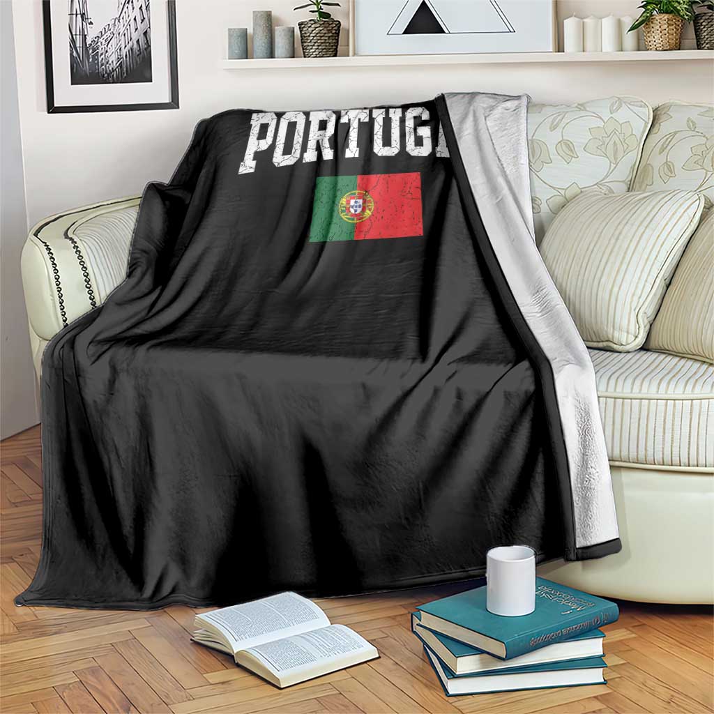 Vintage Portugal Flag Portuguese Pride Throwback Design Throw Blanket
