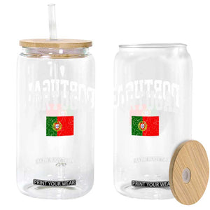 Vintage Portugal Flag Portuguese Pride Throwback Design Glass Can