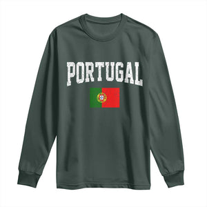 Vintage Portugal Flag Portuguese Pride Throwback Design Long Sleeve Shirt