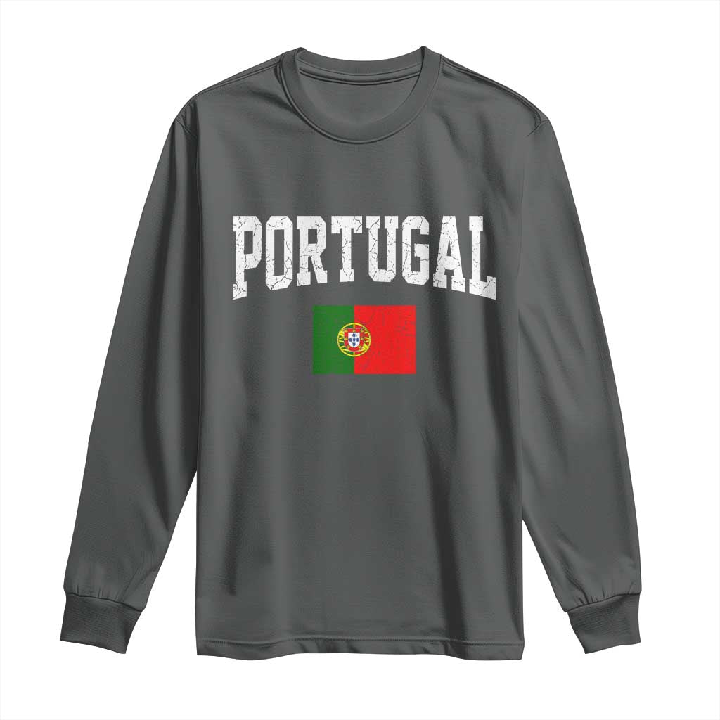 Vintage Portugal Flag Portuguese Pride Throwback Design Long Sleeve Shirt