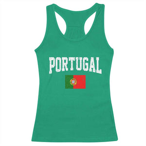 Vintage Portugal Flag Portuguese Pride Throwback Design Racerback Tank Top
