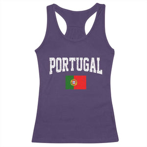 Vintage Portugal Flag Portuguese Pride Throwback Design Racerback Tank Top