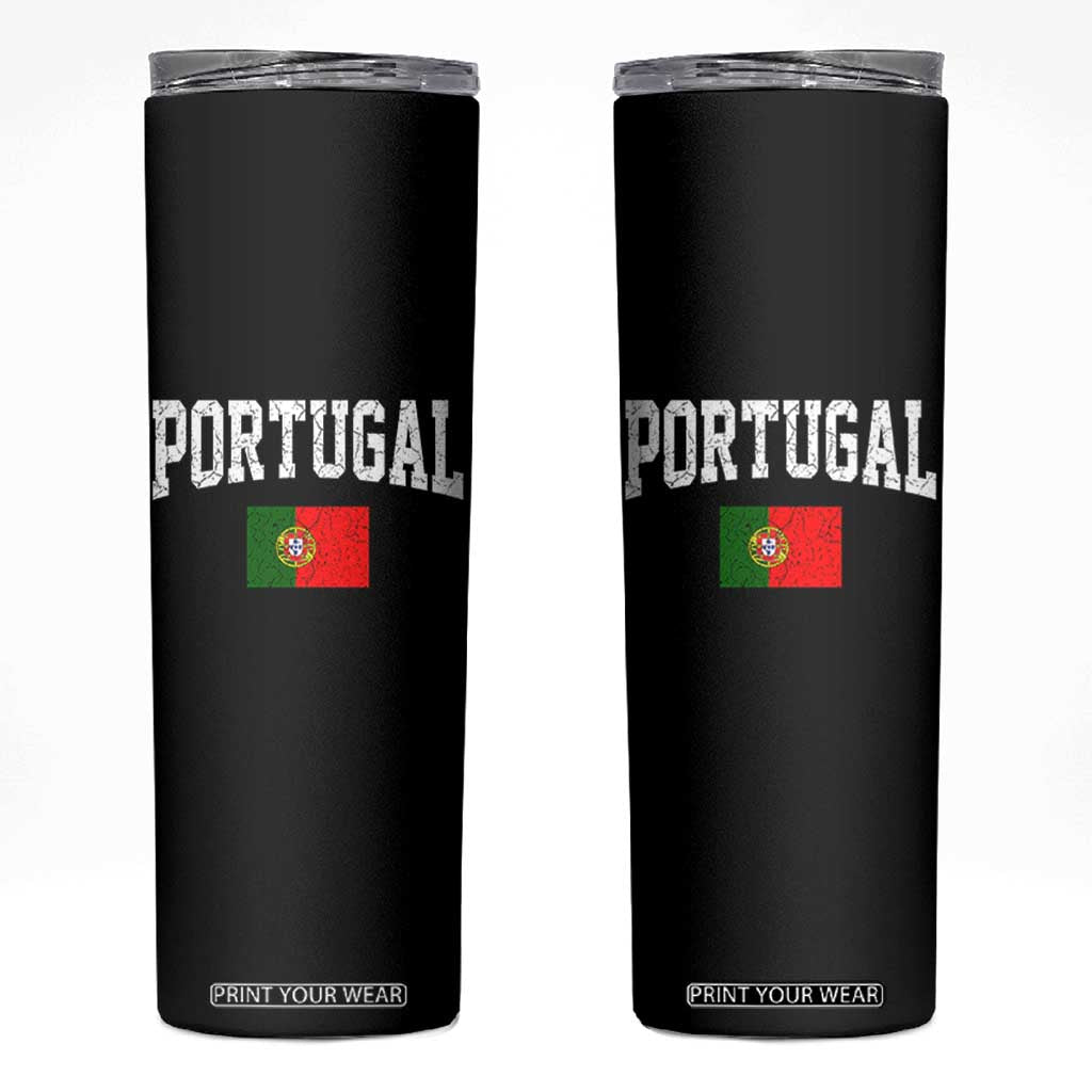 Vintage Portugal Flag Portuguese Pride Throwback Design Skinny Tumbler