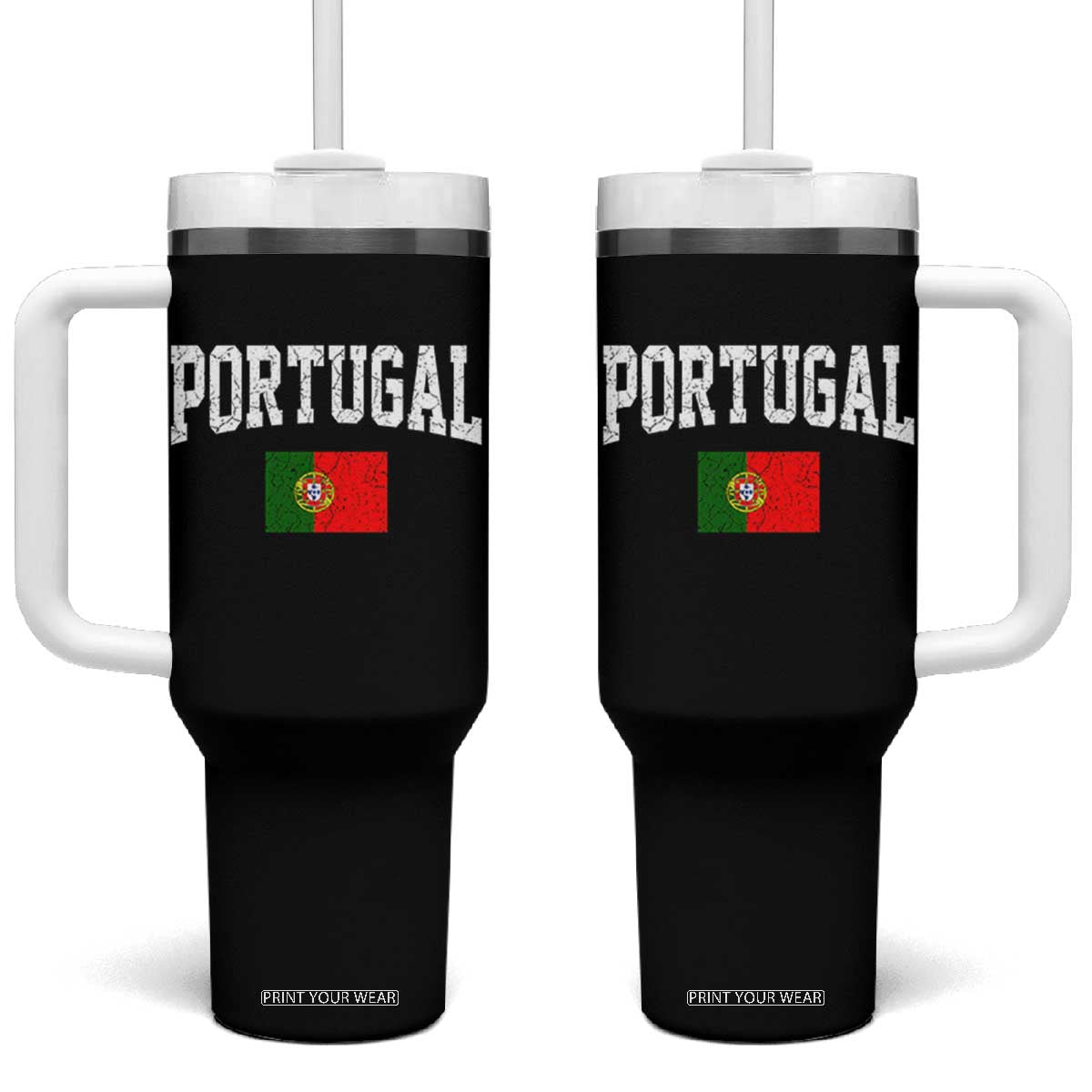 Vintage Portugal Flag Portuguese Pride Throwback Design Tumbler With Handle