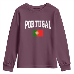 Vintage Portugal Flag Portuguese Pride Throwback Design Youth Sweatshirt