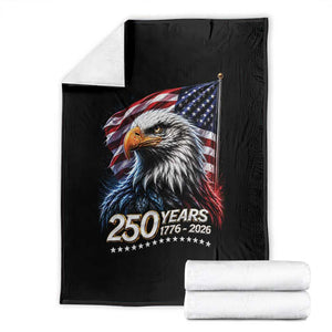 250 Years USA 250th Anniversary Throw Blanket Patriotic Eagle 4th of July TS11 Black Print Your Wear