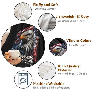 250 Years USA 250th Anniversary Throw Blanket Patriotic Eagle 4th of July TS11 Print Your Wear