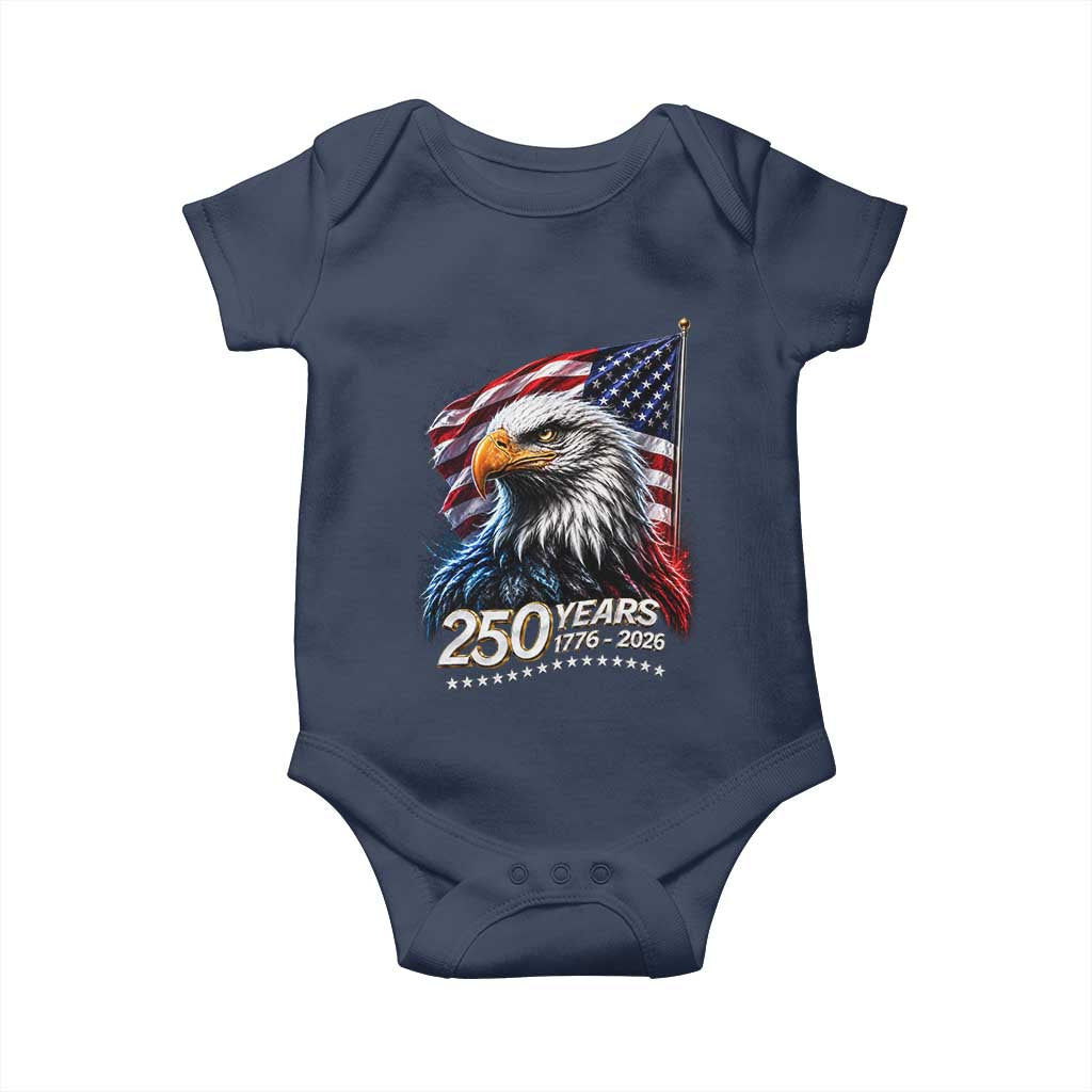250 Years USA 250th Anniversary Baby Onesie Patriotic Eagle 4th of July TS11 Navy Print Your Wear
