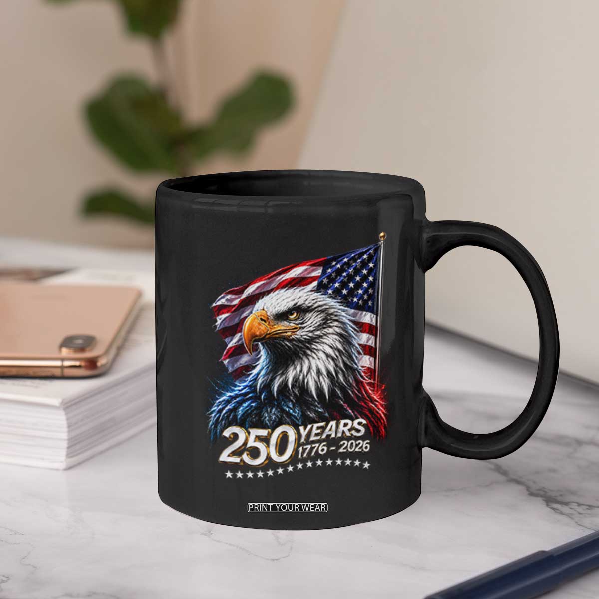 250 Years USA 250th Anniversary Coffee Mug Patriotic Eagle 4th of July TS11 Print Your Wear