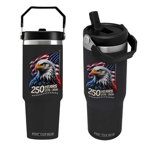 250 Years USA 250th Anniversary Flip Straw Tumbler Patriotic Eagle 4th of July TS11 One Size: 30 oz Black Print Your Wear