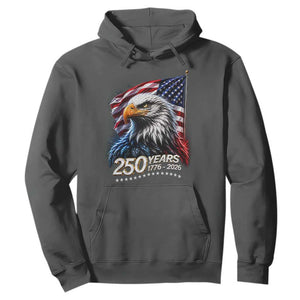250 Years USA 250th Anniversary Hoodie Patriotic Eagle 4th of July TS11 Dark Heather Print Your Wear
