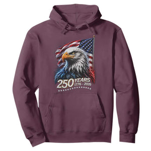 250 Years USA 250th Anniversary Hoodie Patriotic Eagle 4th of July TS11 Maroon Print Your Wear
