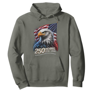 250 Years USA 250th Anniversary Hoodie Patriotic Eagle 4th of July TS11 Military Green Print Your Wear