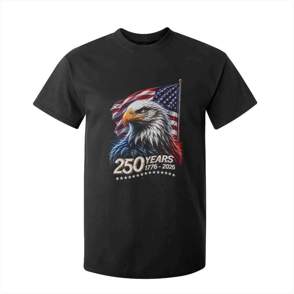 250 Years USA 250th Anniversary T Shirt For Kid Patriotic Eagle 4th of July TS11 Black Print Your Wear