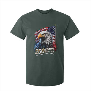 250 Years USA 250th Anniversary T Shirt For Kid Patriotic Eagle 4th of July TS11 Dark Forest Green Print Your Wear