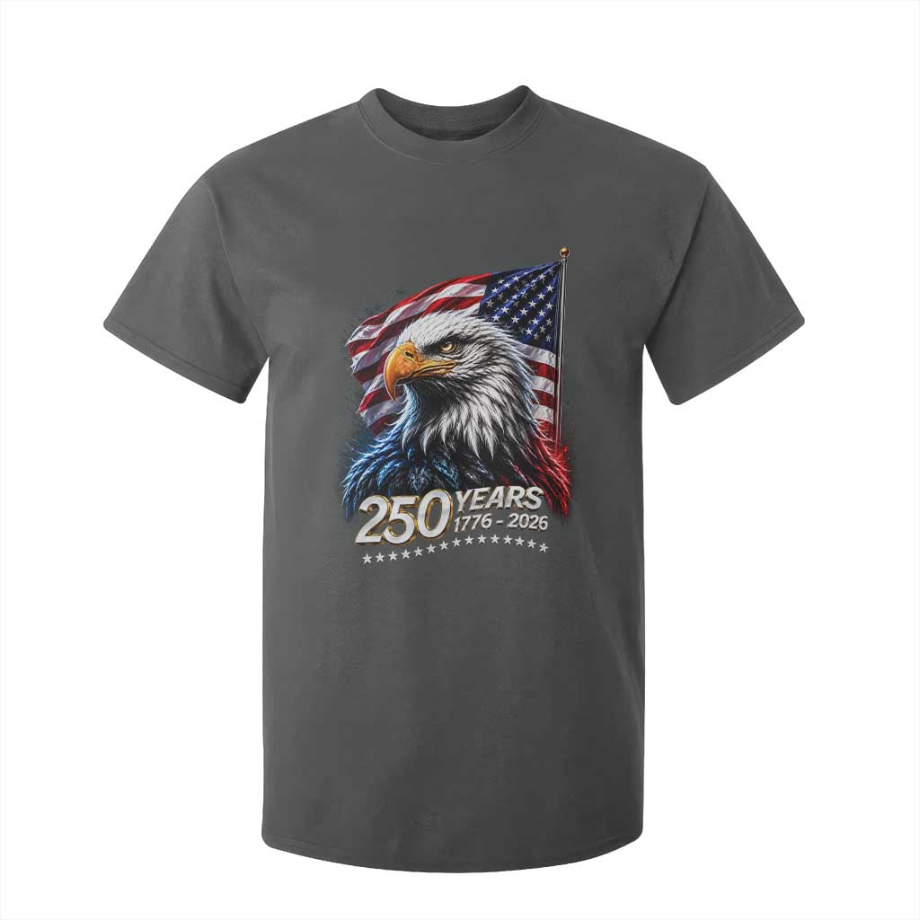 250 Years USA 250th Anniversary T Shirt For Kid Patriotic Eagle 4th of July TS11 Dark Heather Print Your Wear