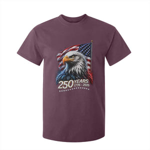 250 Years USA 250th Anniversary T Shirt For Kid Patriotic Eagle 4th of July TS11 Maroon Print Your Wear
