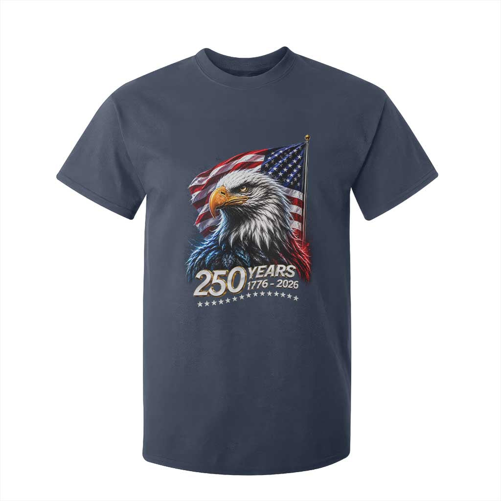 250 Years USA 250th Anniversary T Shirt For Kid Patriotic Eagle 4th of July TS11 Navy Print Your Wear