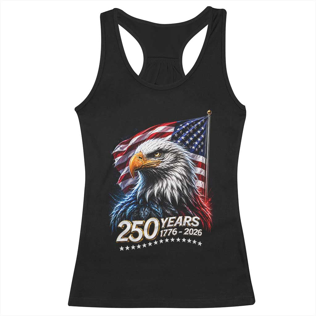 250 Years USA 250th Anniversary Racerback Tank Top Patriotic Eagle 4th of July TS11 Black Print Your Wear
