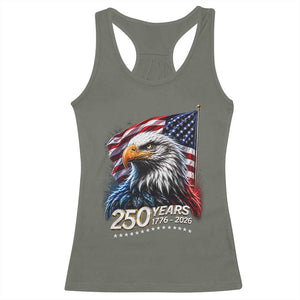 250 Years USA 250th Anniversary Racerback Tank Top Patriotic Eagle 4th of July TS11 Military Green Print Your Wear