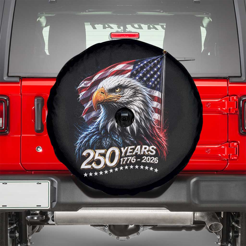 250 Years USA 250th Anniversary Spare Tire Cover Patriotic Eagle 4th of July TS11 Black Print Your Wear