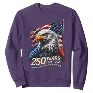250 Years USA 250th Anniversary Sweatshirt Patriotic Eagle 4th of July TS11 Purple Print Your Wear