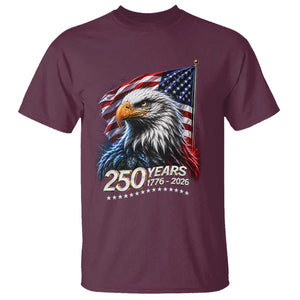 250 Years USA 250th Anniversary T Shirt Patriotic Eagle 4th of July TS11 Maroon Print Your Wear