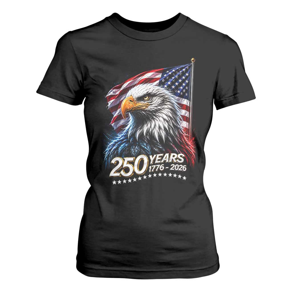 250 Years USA 250th Anniversary T Shirt For Women Patriotic Eagle 4th of July TS11 Black Print Your Wear
