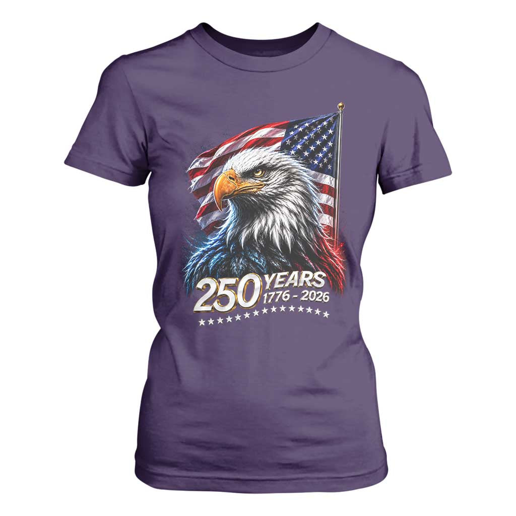250 Years USA 250th Anniversary T Shirt For Women Patriotic Eagle 4th of July TS11 Purple Print Your Wear