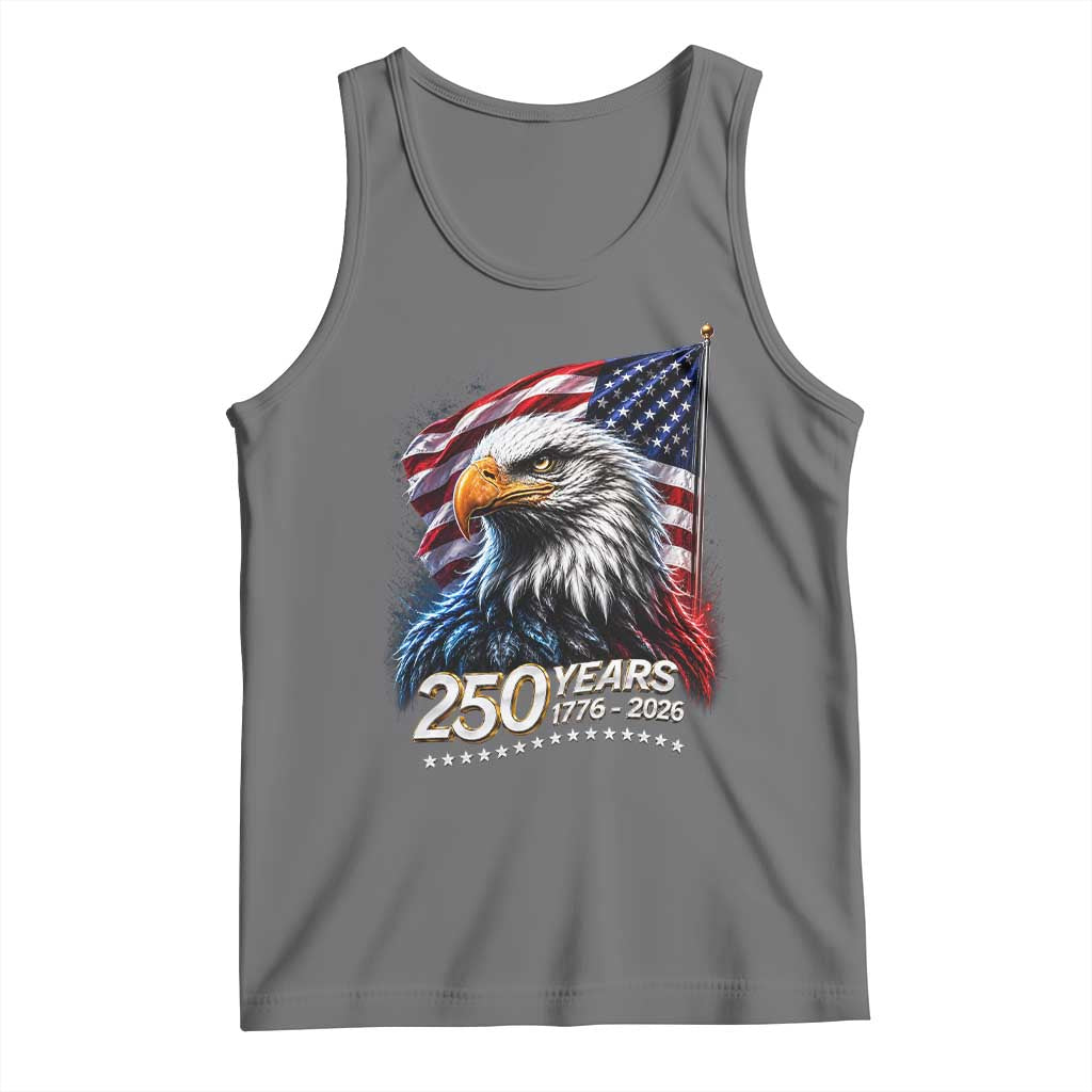 250 Years USA 250th Anniversary Tank Top Patriotic Eagle 4th of July TS11 Black Heather Print Your Wear