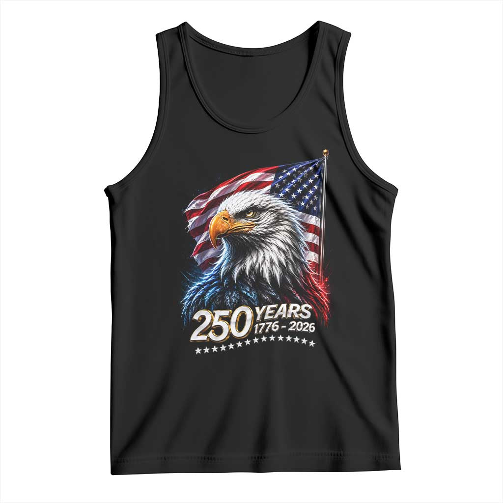 250 Years USA 250th Anniversary Tank Top Patriotic Eagle 4th of July TS11 Black Print Your Wear