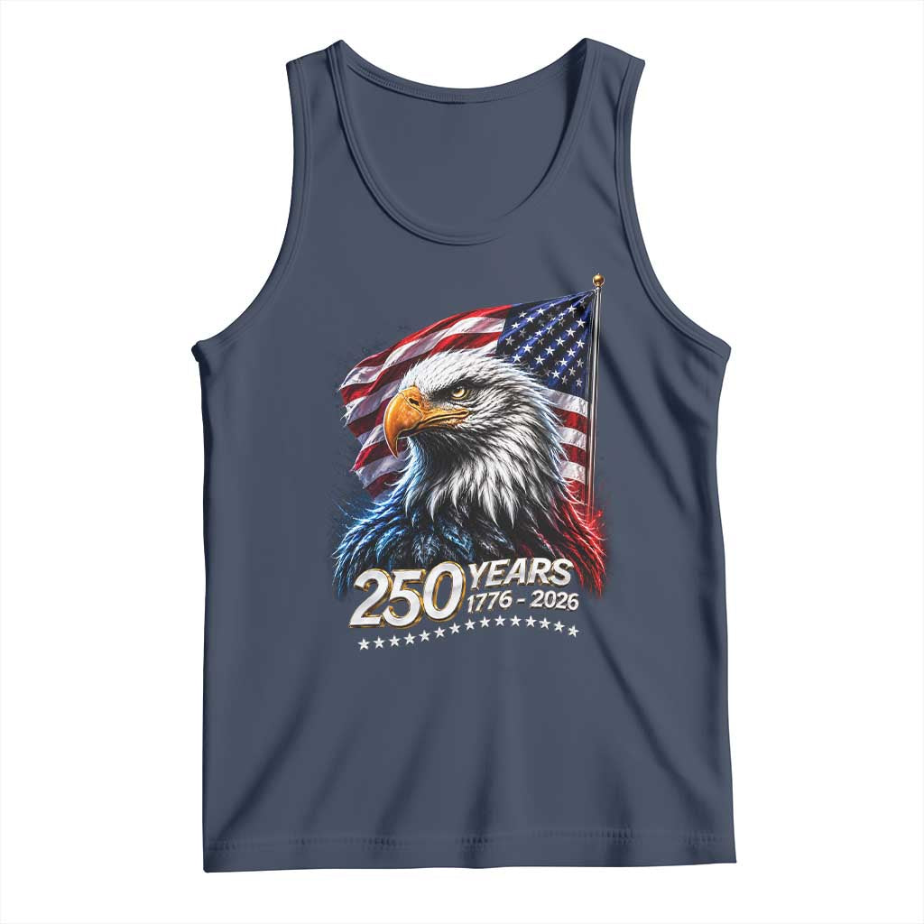 250 Years USA 250th Anniversary Tank Top Patriotic Eagle 4th of July TS11 Navy Print Your Wear