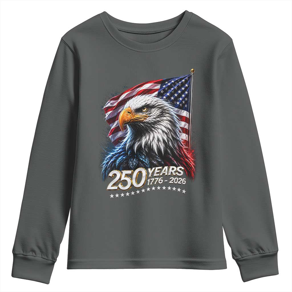 250 Years USA 250th Anniversary Youth Sweatshirt Patriotic Eagle 4th of July