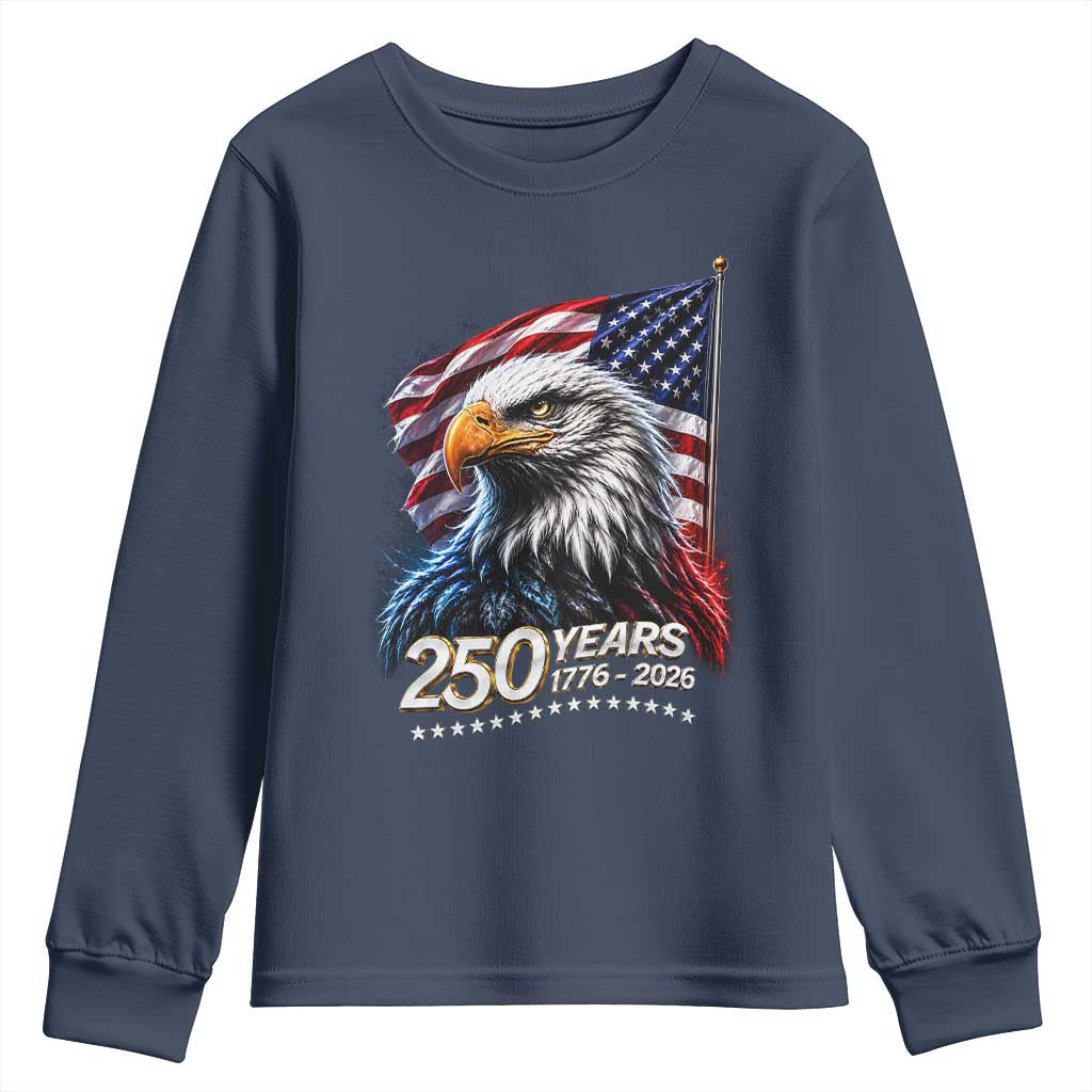 250 Years USA 250th Anniversary Youth Sweatshirt Patriotic Eagle 4th of July