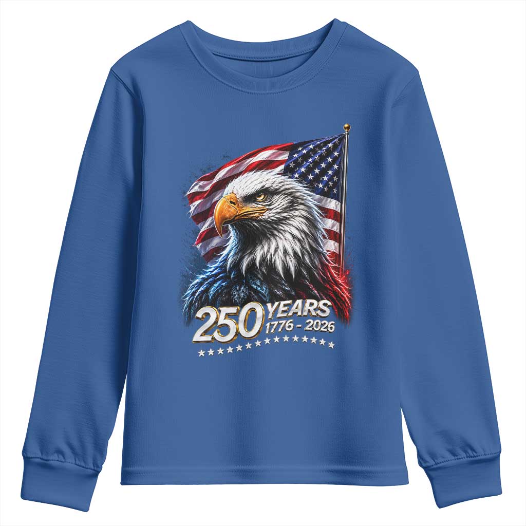 250 Years USA 250th Anniversary Youth Sweatshirt Patriotic Eagle 4th of July