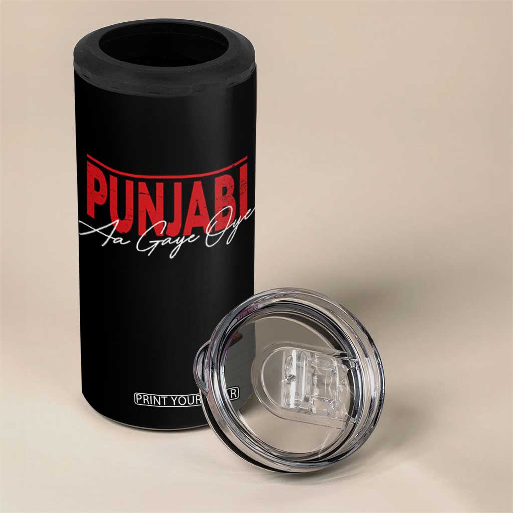 Punjabi Aa Gaye Oye 4 in 1 Can Cooler Tumbler Funny Indian TS11 Print Your Wear
