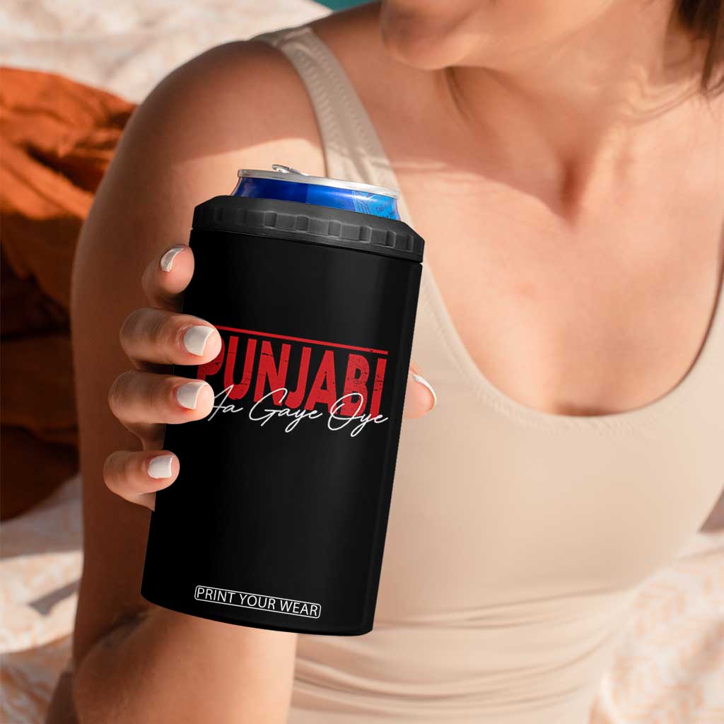 Punjabi Aa Gaye Oye 4 in 1 Can Cooler Tumbler Funny Indian TS11 Print Your Wear