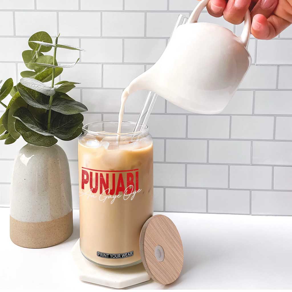 Punjabi Aa Gaye Oye Glass Can Funny Indian TS11 Print Your Wear