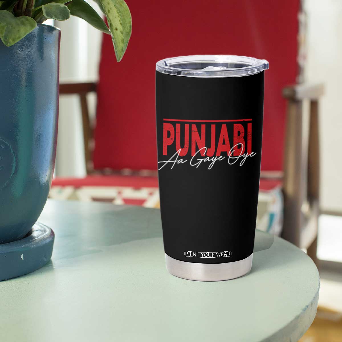 Punjabi Aa Gaye Oye Tumbler Cup Funny Indian TS11 Print Your Wear