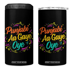 Punjabi Aa Gaye Oye 4 in 1 Can Cooler Tumbler Funny Indian Holi Gifts TS11 One Size: 16 oz Black Print Your Wear
