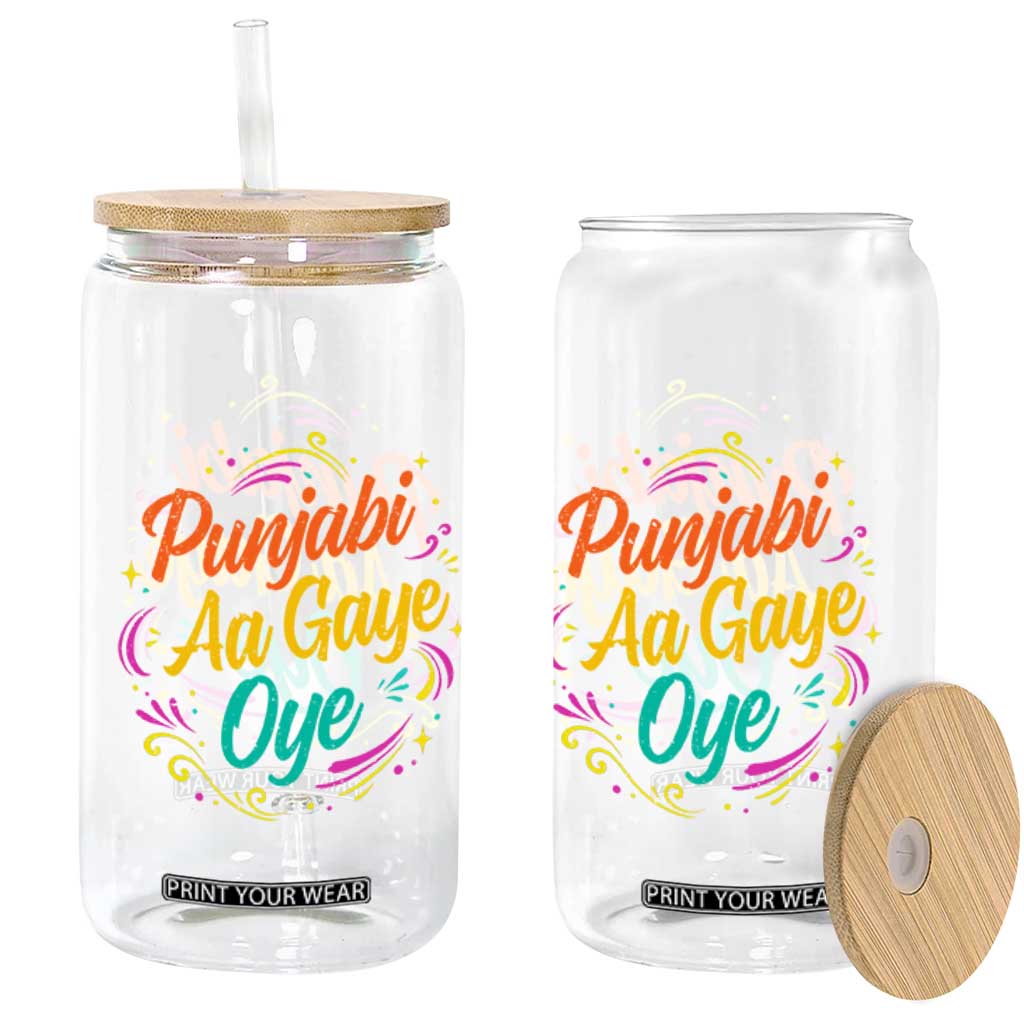 Punjabi Aa Gaye Oye Glass Can Funny Indian Holi Gifts TS11 Print Your Wear